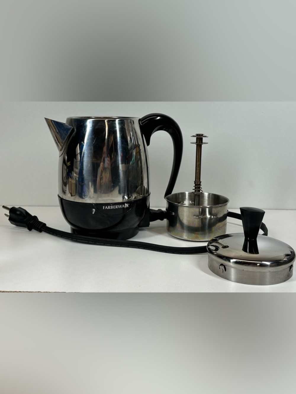 Farberware Percolator Coffee Pot 4 Cup Electric Vintage Tested Works